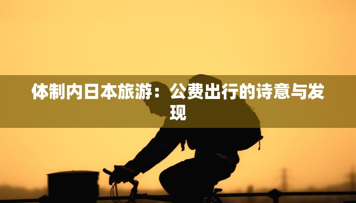 体制内日本旅游：公费出行的诗意与发现